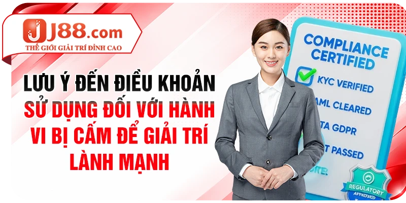 Lưu ý đến điều khoản sử dụng đối với hành vi bị cấm để giải trí lành mạnh